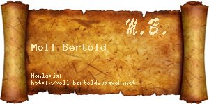 Moll Bertold névjegykártya